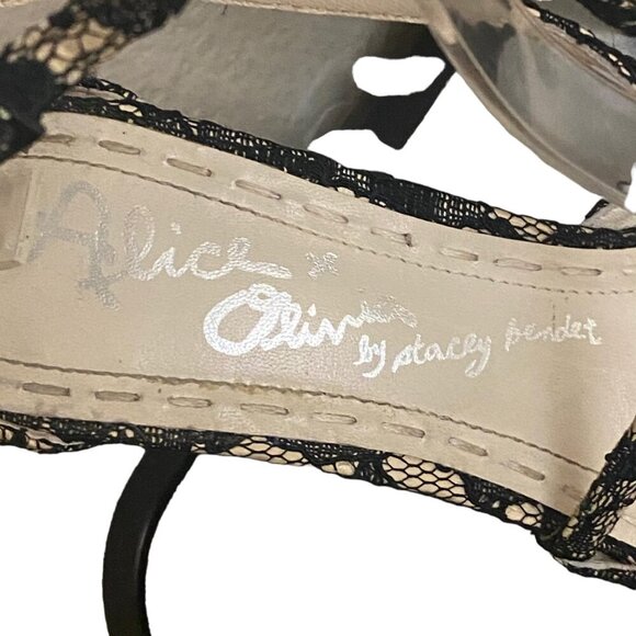 Alice & Olivia Delila Lace Ankle Strap Stiletto Heels Size 8 - Picture 8 of 8